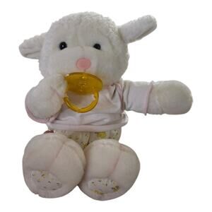 Vintage Plush Creations Inc Baby Lamb With Paci Plush Ducks & Daisy Flowers 1994